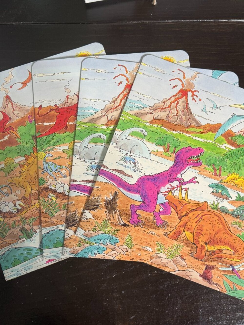 4 Vintage Dinosaurs Bright Ideas Folders Portfolio 1987 NEW Lot Retro Original